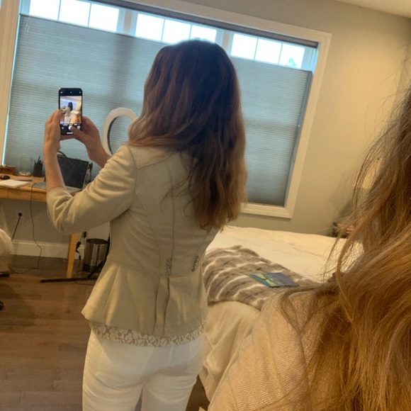 WHBM fitted tan jacket with silver buttons. Size 0 - Picture 3 of 8